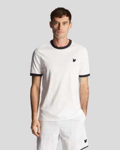 Tonal Ringer T-Shirt X187 White/ Dark Navy 