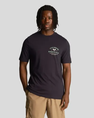 Racquet Club Graphic T-Shirt Z271 Dark Navy 